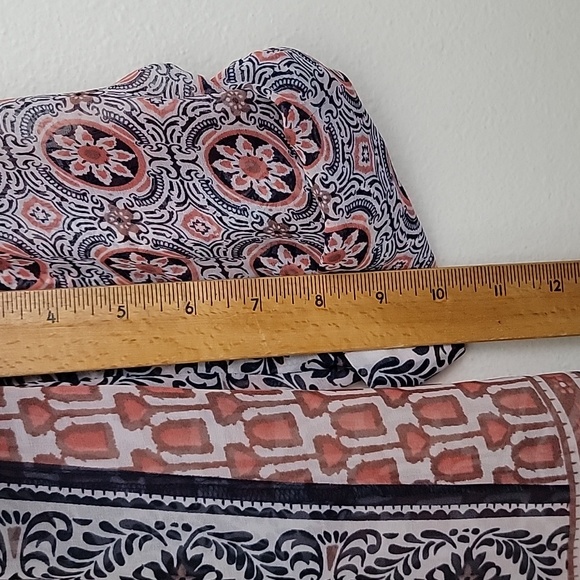 American Rag Orange, Navy & Off White Sheer Boho Print M - Picture 11 of 15